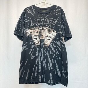 Star Wars Mad Engine T-Shirt Kids Large Black Millennium Falcon Splatter